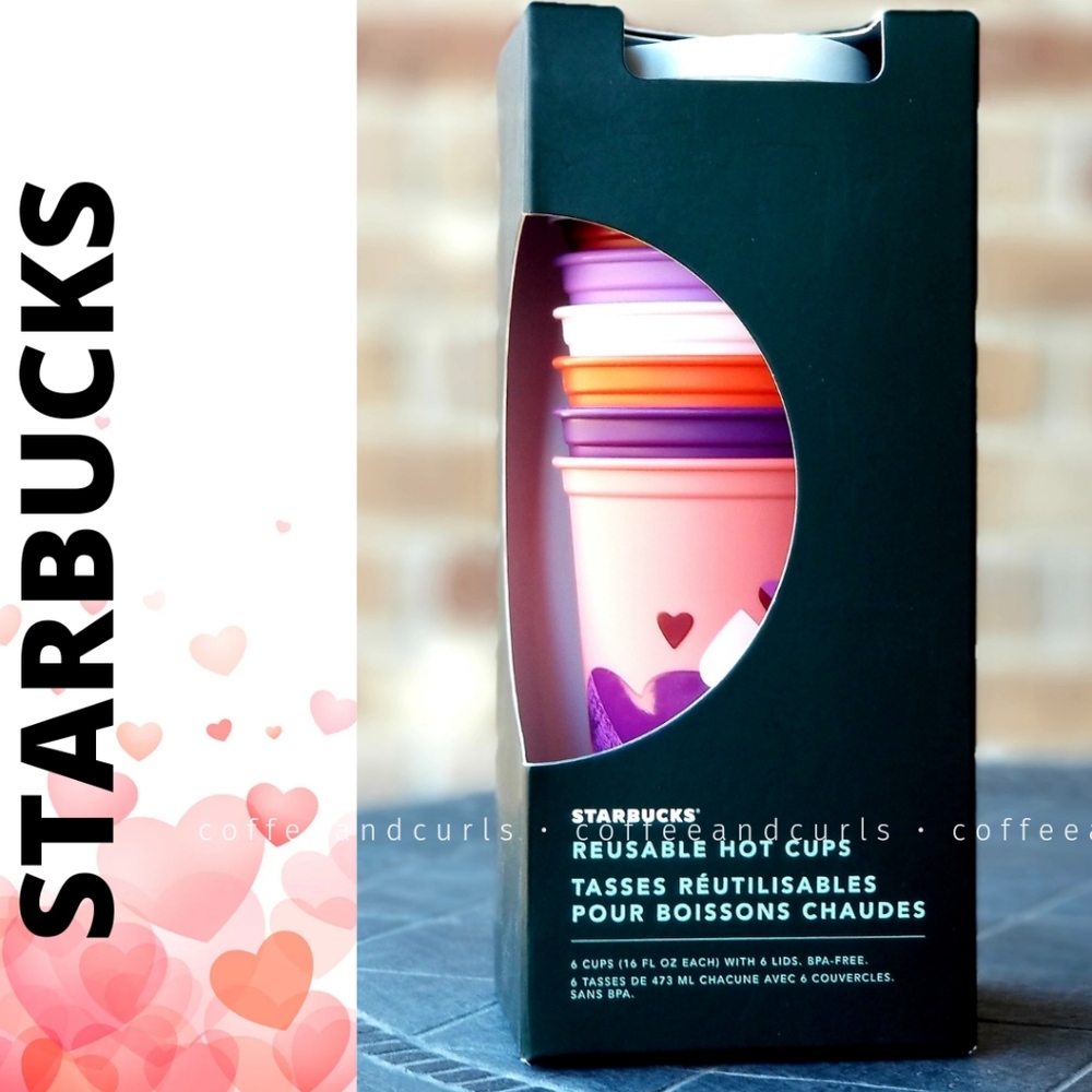 Starbucks Valentines Reusable 16oz Grande Hot Cup Pack NWT